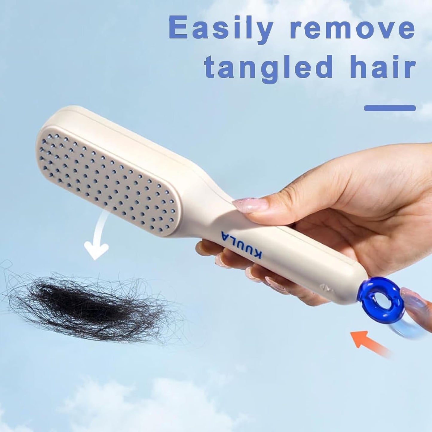 Self Cleaning Hair Brush | One-Click Cleaning Telescopic Hair Comb | Anti-Static & Anti-Hair Entangled Automatic Hairbrush