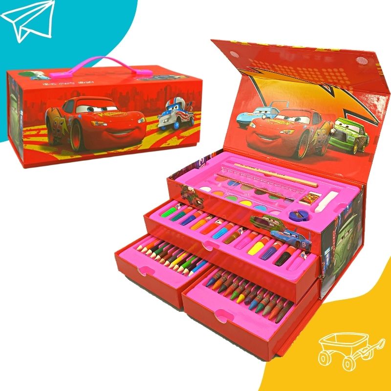 54-Piece Kids Art Set: Multicolor Box with Drawers