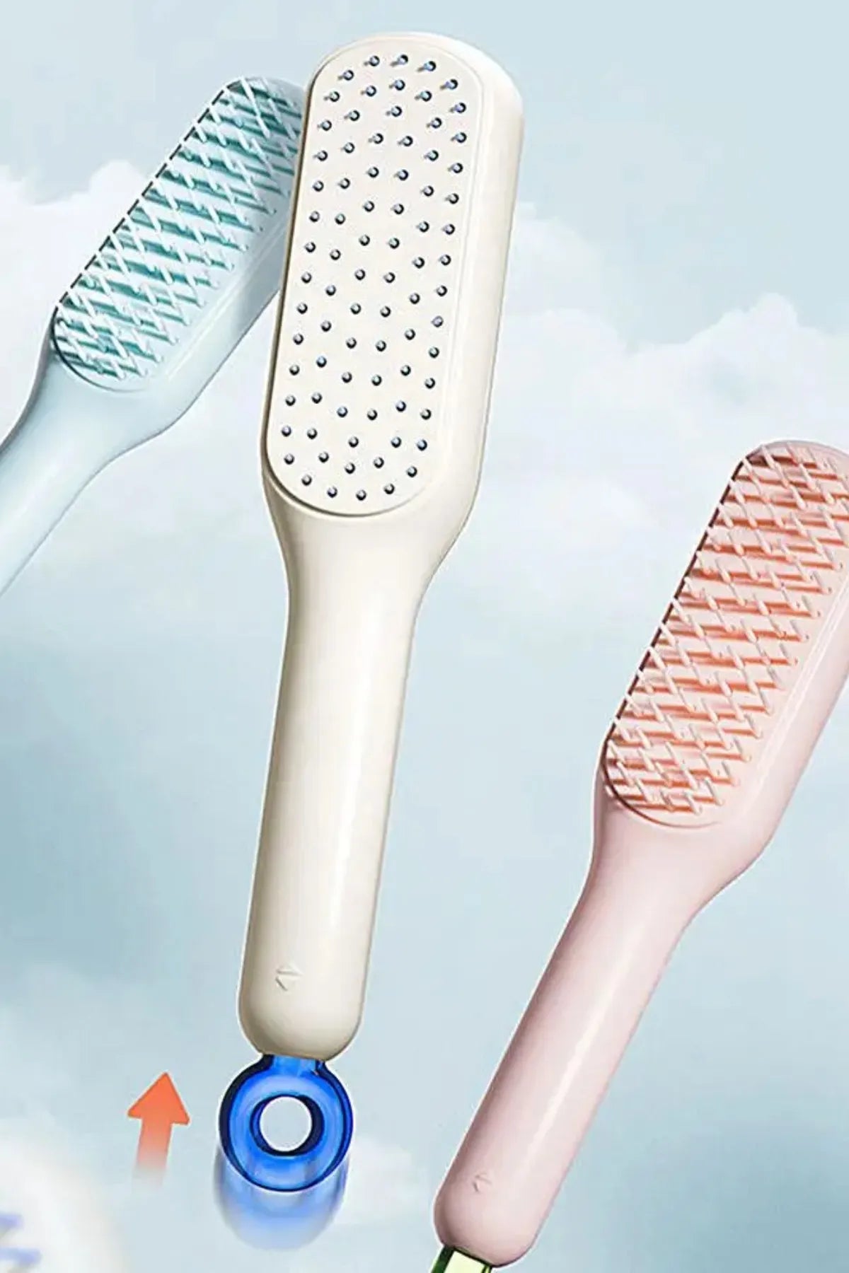 Self Cleaning Hair Brush | One-Click Cleaning Telescopic Hair Comb | Anti-Static & Anti-Hair Entangled Automatic Hairbrush