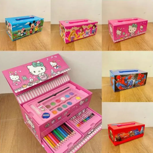 54-Piece Kids Art Set: Multicolor Box with Drawers