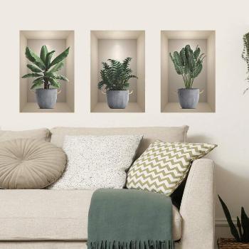 Stylish 3D wall stickers pack of 3 enhancing modern home décor.
