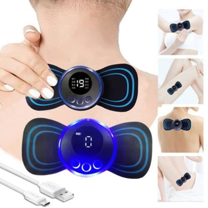 Mini Body Massager Pulse Neck Pain Relief EMS Butterfly Body Massager