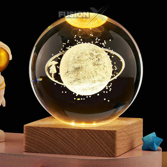 3D Crystal Ball Night Light: Mesmerizing LED Illumination with Intricate Designs