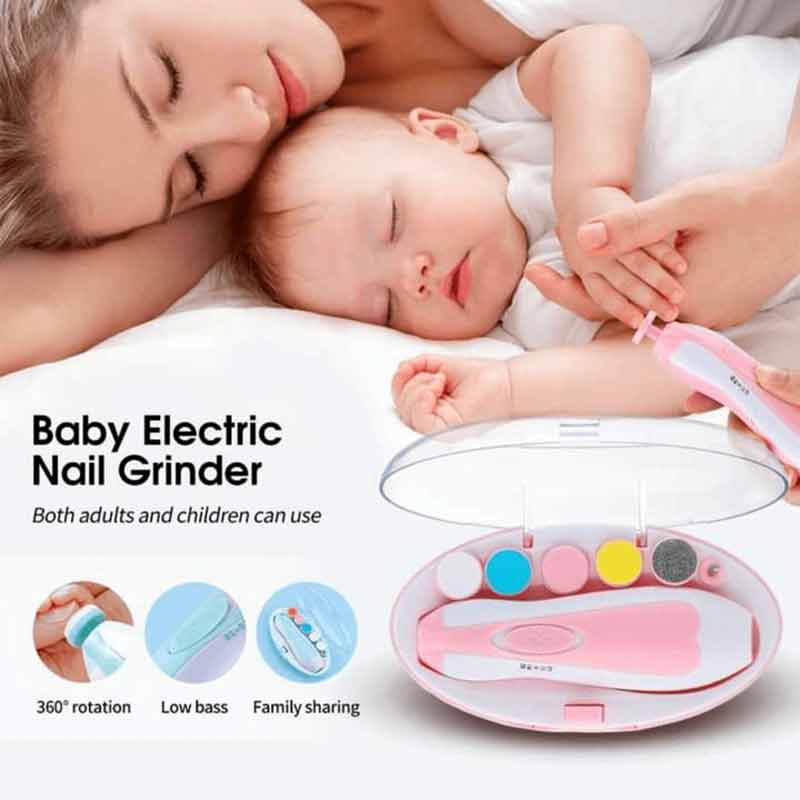 Electric Six-In-One Baby Nail Sharpener: Portable Multihead Clipper Set