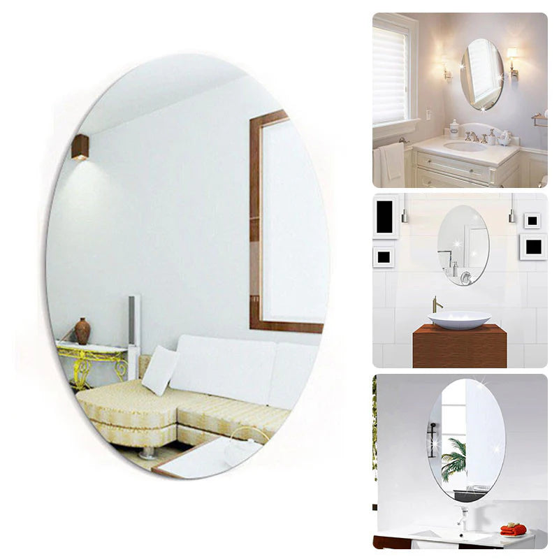 Self-Adhesive Oval Mirror Wall Stickers