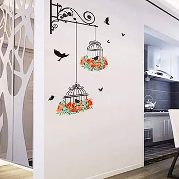 🦜 Creativity 3D Bird Cage Self-adhesive Wall Sticker | DIY Waterproof PVC Wallpaper 🏡 70x25cm