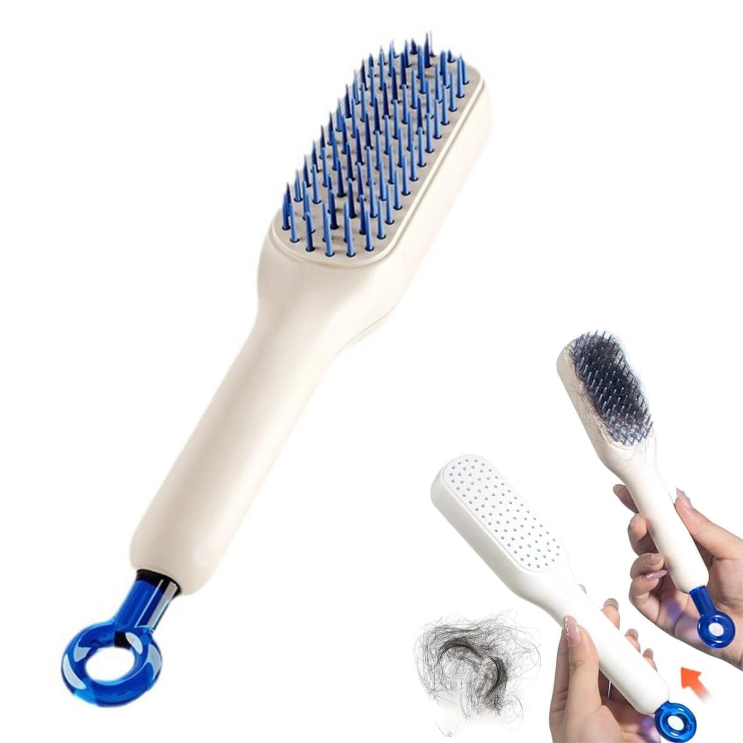 Self Cleaning Hair Brush | One-Click Cleaning Telescopic Hair Comb | Anti-Static & Anti-Hair Entangled Automatic Hairbrush