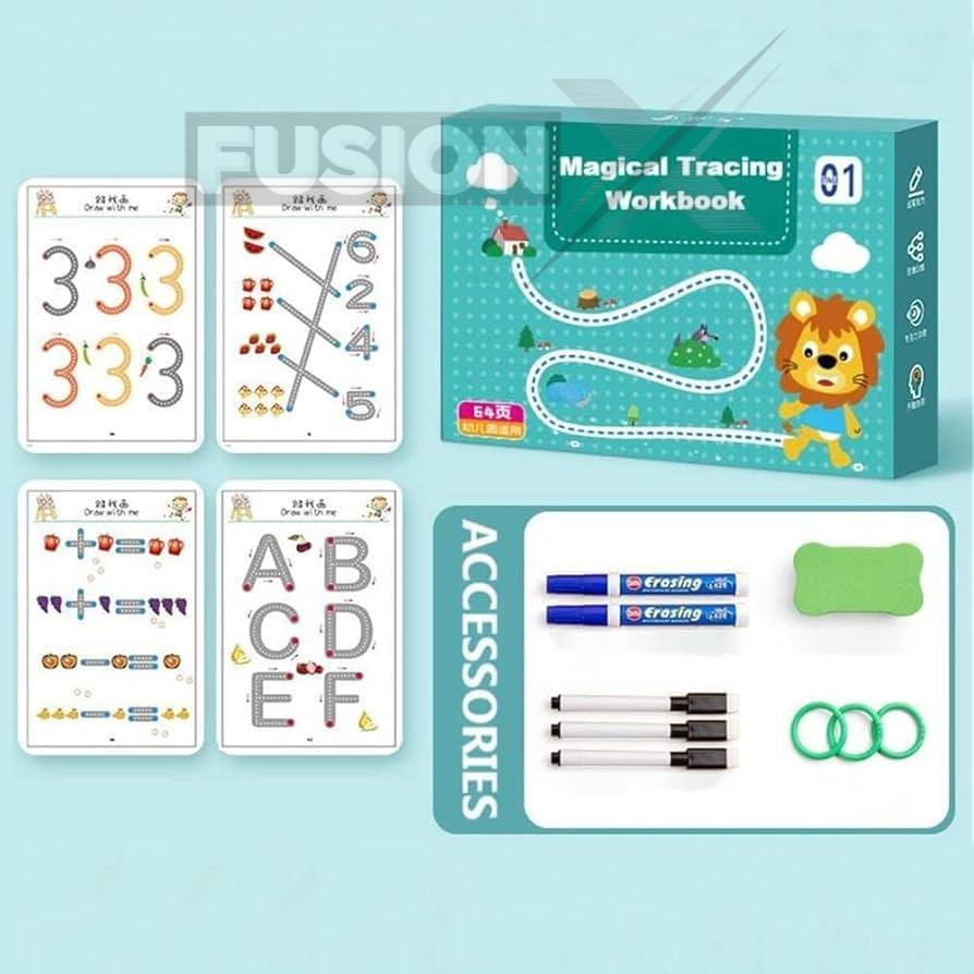 Reusable magical tracing workbook for kids.
