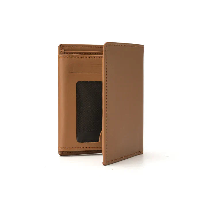 Men's Light Brown Bi-Fold Wallet With Coin Pocket