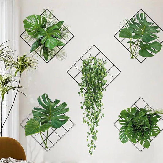 3D Tropical Green Plant Wall Decals: Vivid Leaf Ivy Wall Stickers for Living Room & Bedroom Decor