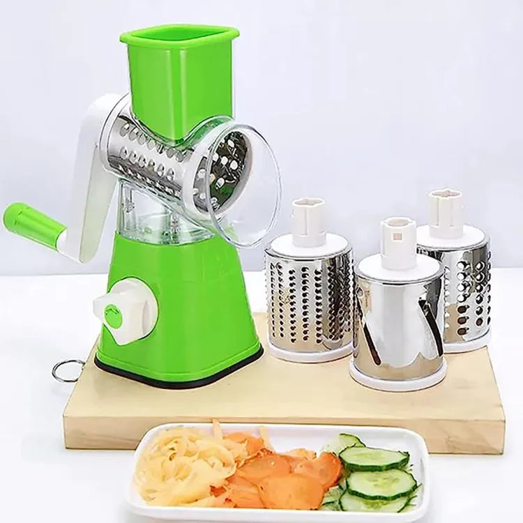 Stainless Steel Manual Vegetable Drum Cutter: Multifunctional Slicer & Chopper