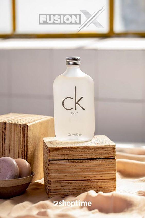 Elegant CK One perfume, displayed on a bright, modern background.
