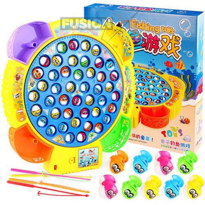 "Fishing Master Kids Game – 45 Fishes, 4 Rods, Rotating Fun!"