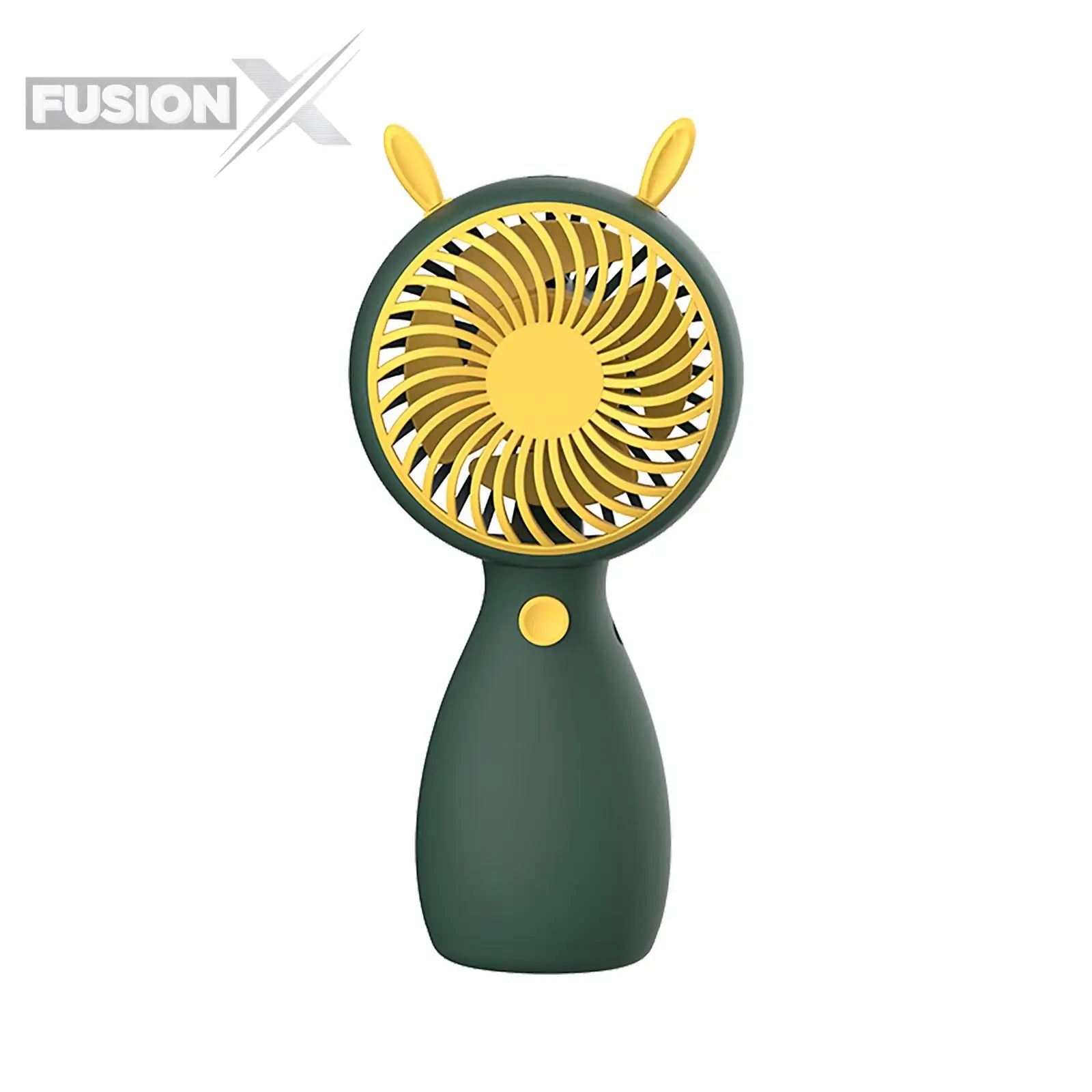 Portable rechargeable mini fan in stylish design, perfect for travel and outdoor use.