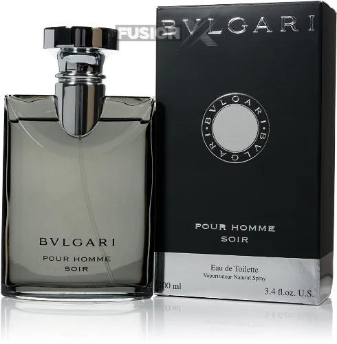 Close-up of Pour Homme Soir perfume, showcasing its sophisticated notes.
