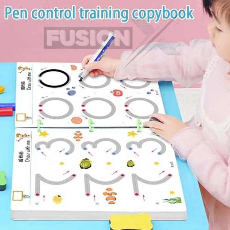 Letter tracing books for early learning and motor skills.
