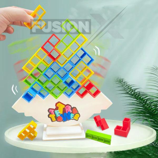 Fun balance game with colorful Tetra Tower blocks.
