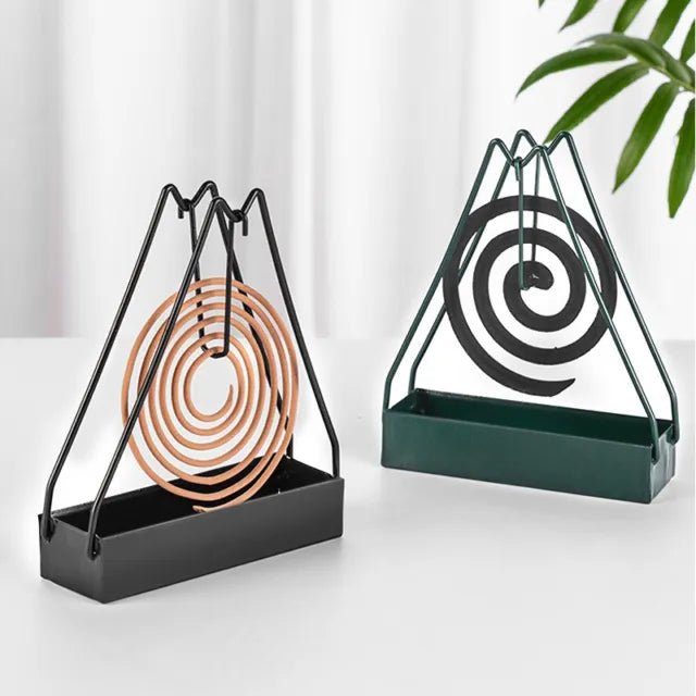 "Designer Iron Mosquito Coil Holder: Triangular Shape"