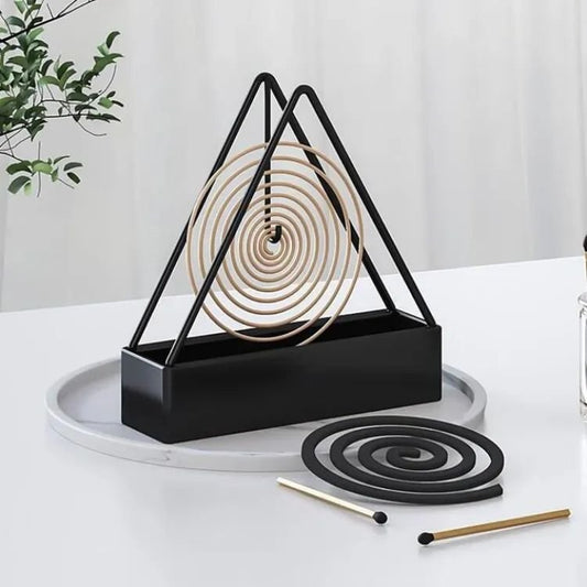 "Designer Iron Mosquito Coil Holder: Triangular Shape"