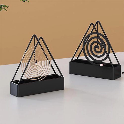 "Designer Iron Mosquito Coil Holder: Triangular Shape"