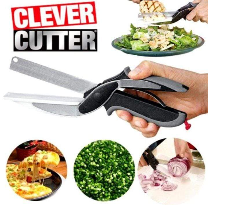 Clever Cutter 2-in-1 Knife & Cutting Board- Quickly Chops Your Favorite Fruits, Vegetables, Meats, Cheeses & More in Second, Replace your Kitchen Knives and Cutting Boards