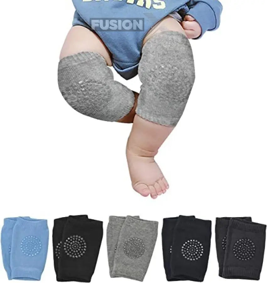 Baby knee protectors with anti-slip dots, ensuring safety and comfort for babies aged 6-24 months, available at Fusionx.pk.